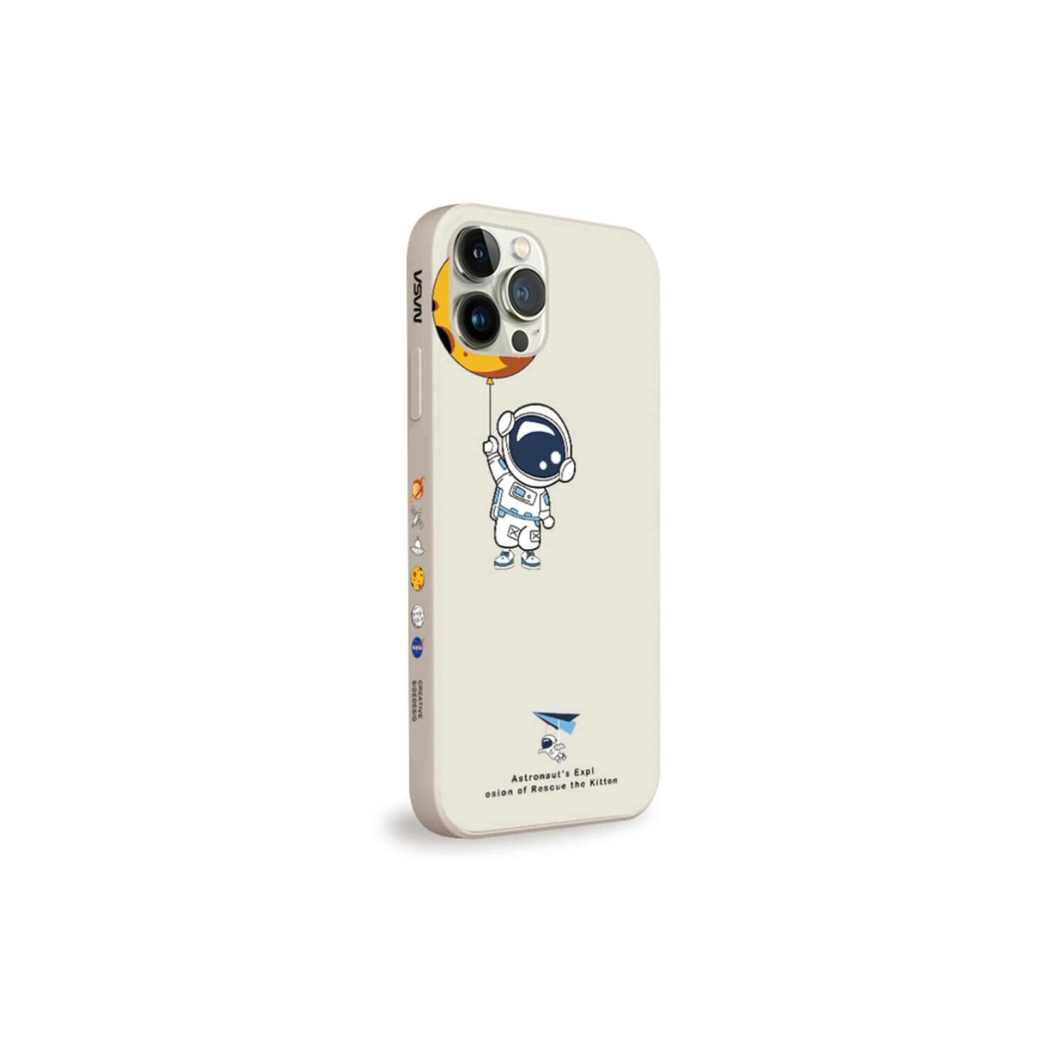 Etui kompatybilne z iPhone 14 Plus Astronaut Nasa etui na telefon w kolorze kremowym