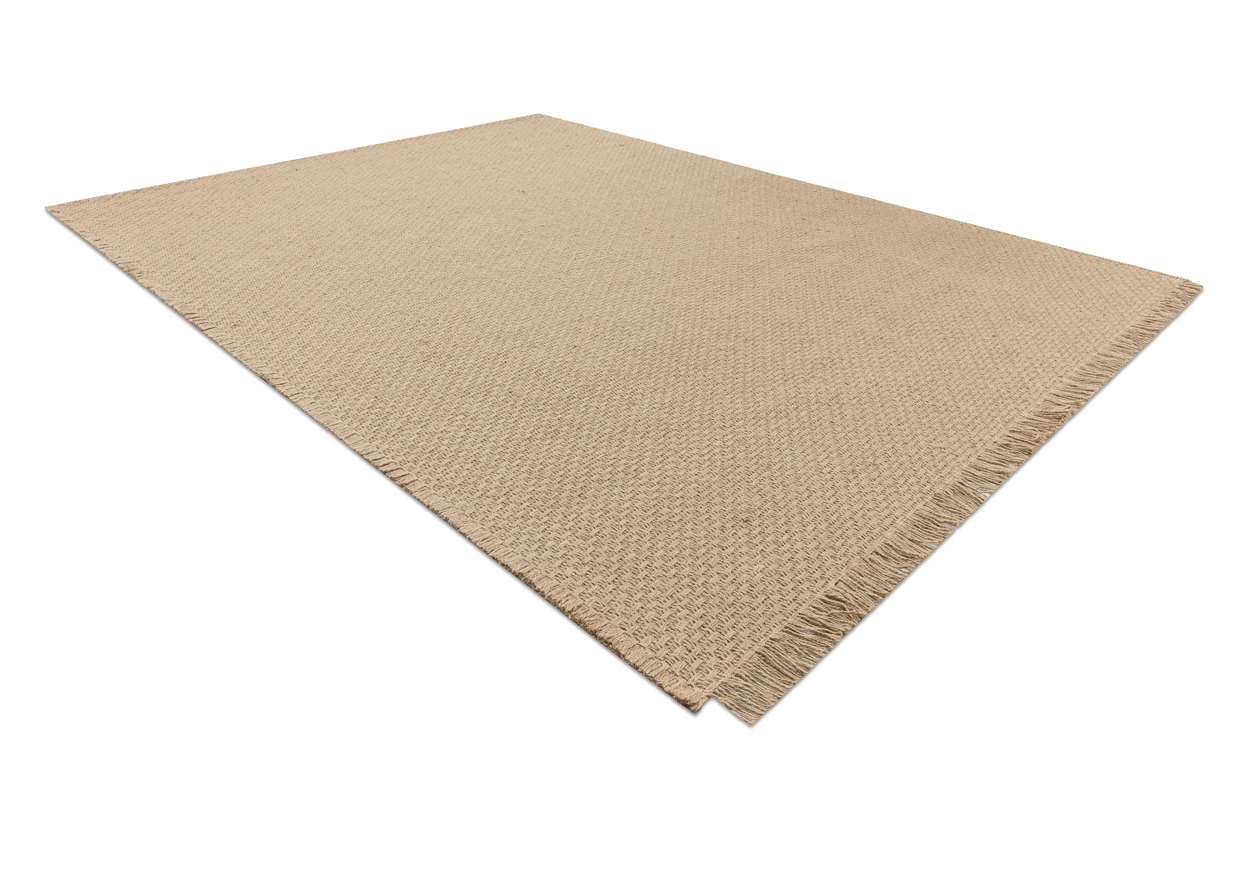 Dywan JUTE 3731 ciemny beż jednolity - jutowy, płaskotkany, frędzle beżowy 60x100 cm