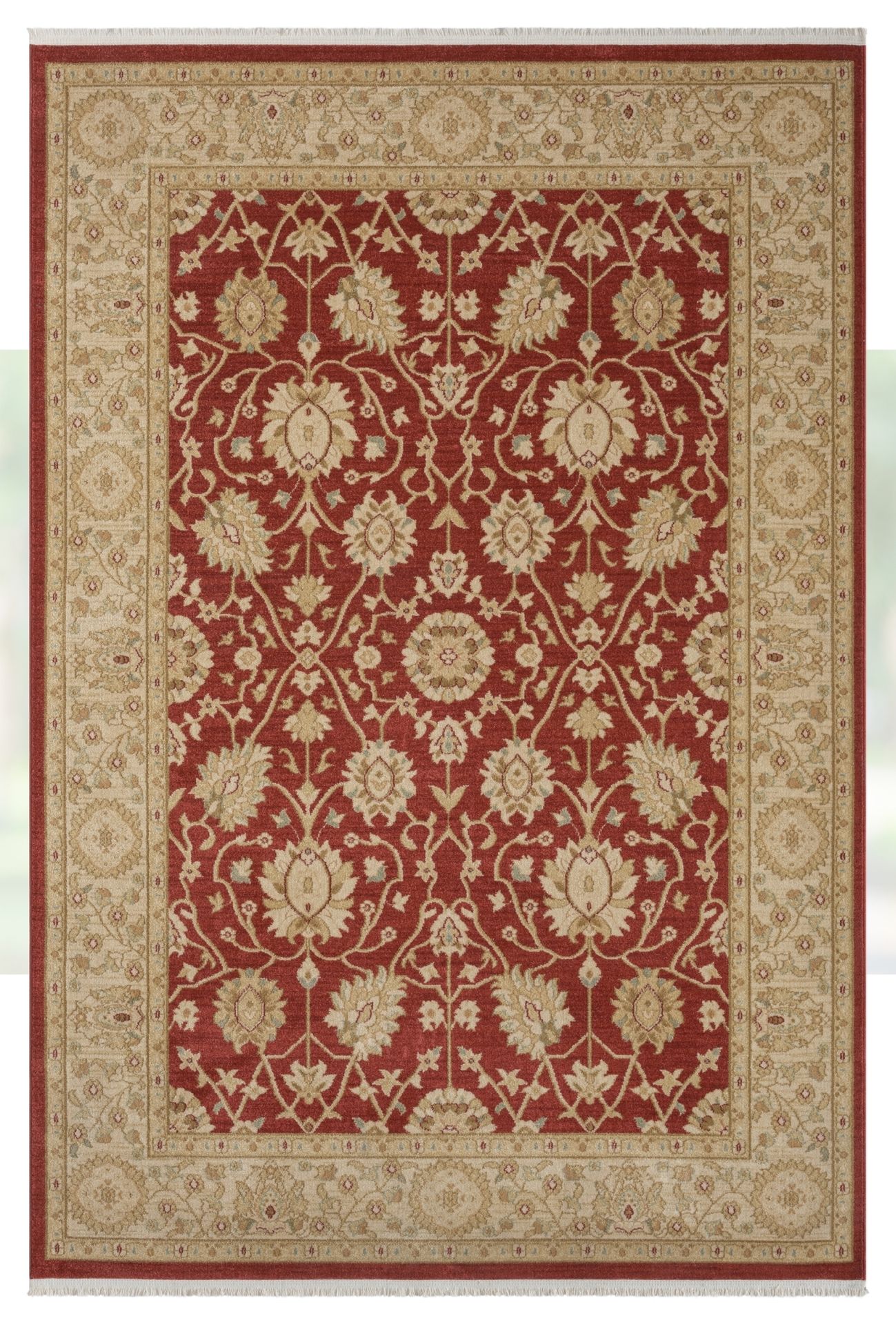 Dywan MY-RUG, dywan z krótkim włosiem Ben 1, 290x200, orientalny wygląd, szlachetny połysk, czerwony, klasyczny wzór, prostokątny