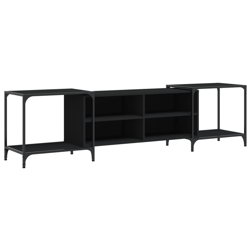 vidaXL Szafka pod TV czarna 203x37x50 cm materiał drewnopochodny