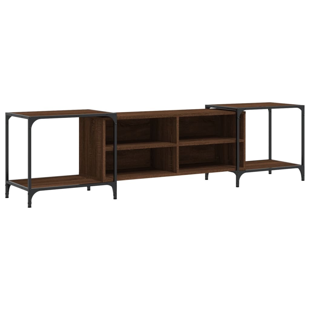 vidaXL Szafka pod TV brązowa dąb 203x37x50 cm materiał drewnopochodny