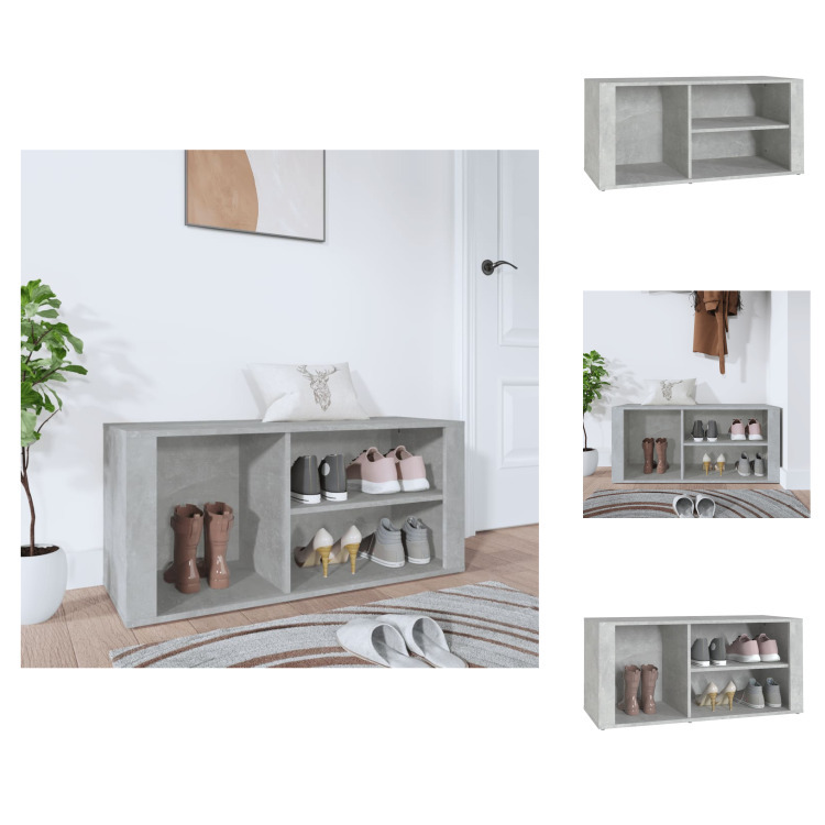 vidaXL Stojak na buty betonowy szary 100x35x45 cm materiał drewnopochodny - Stojaki i szafki na buty