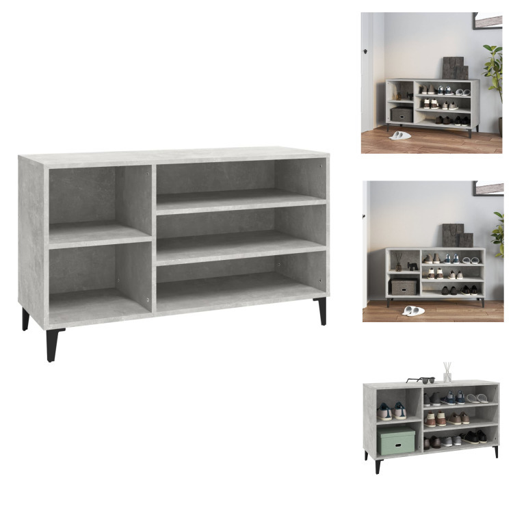 vidaXL Stojak na buty betonowy szary 102x36x60 cm materiał drewnopochodny - Stojaki i szafki na buty