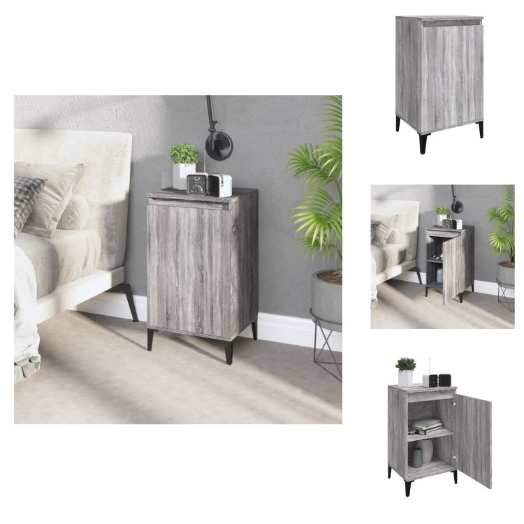 vidaXL Szafka nocna Szara Sonoma 40x35x70 cm Materiał drewnopochodny - Szafki nocne