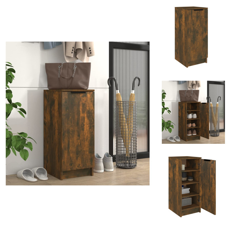 vidaXL Szafka na buty dąb wędzony 30x35x70 cm materiał drewnopochodny - Stojaki i szafki na buty