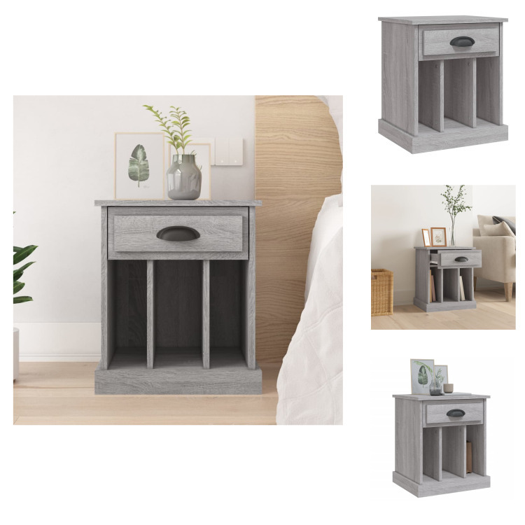 vidaXL Szafka nocna szara Sonoma 43x36x50 cm - Szafki nocne