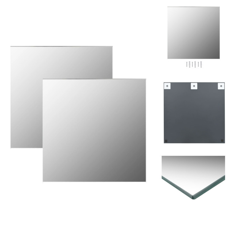 vidaXL Lustro ścienne 2 szt. 60x60 cm Kwadratowe szkło - Lustro