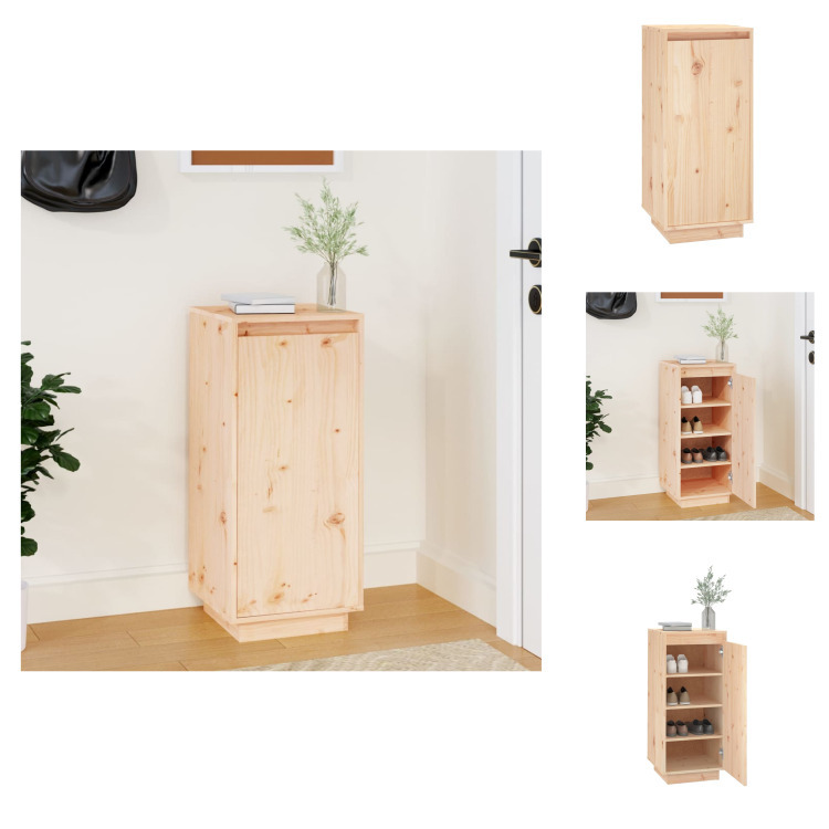 vidaXL Szafka na buty 35x35x80 cm lite drewno sosnowe - Stojaki i szafki na buty