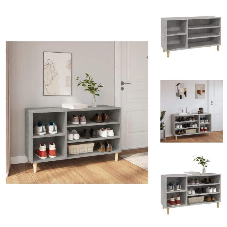 vidaXL Stojak na buty betonowy szary 102x36x60 cm materiał drewnopochodny - Stojaki i szafki na buty