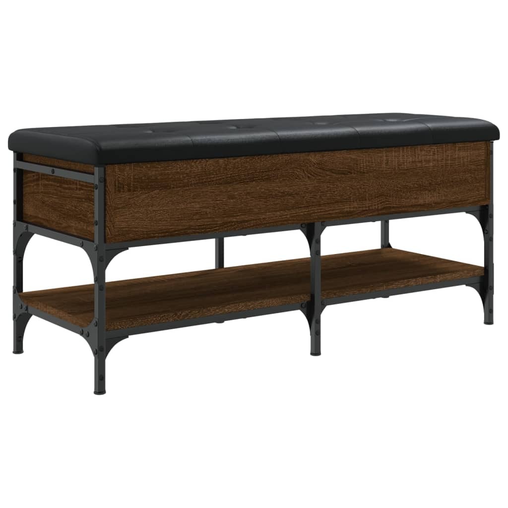 vidaXL Ławka na buty w kolorze brązowego dębu 102x42x45 cm Materiał drewnopochodny