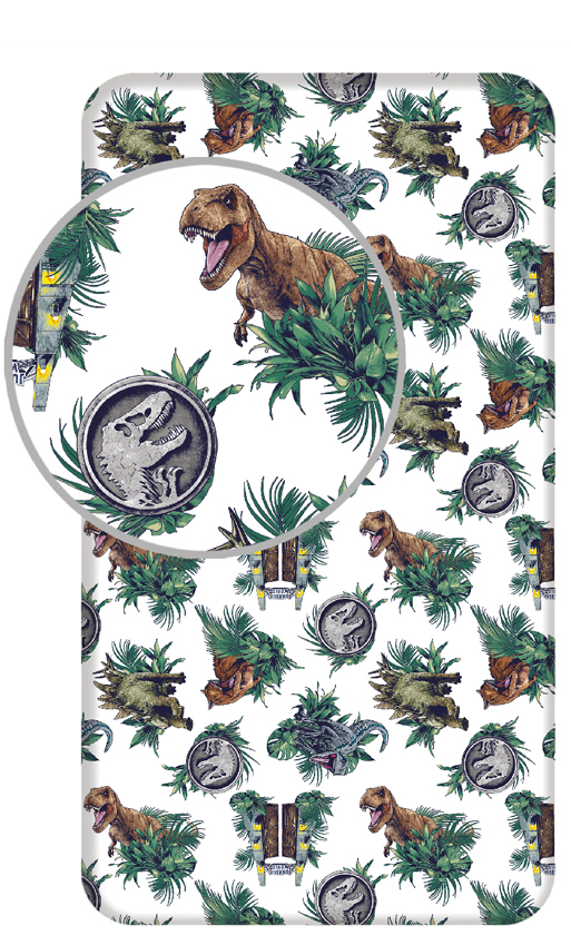 Pojedyncze prześcieradło Jurassic World - 90 x 200 cm - multi