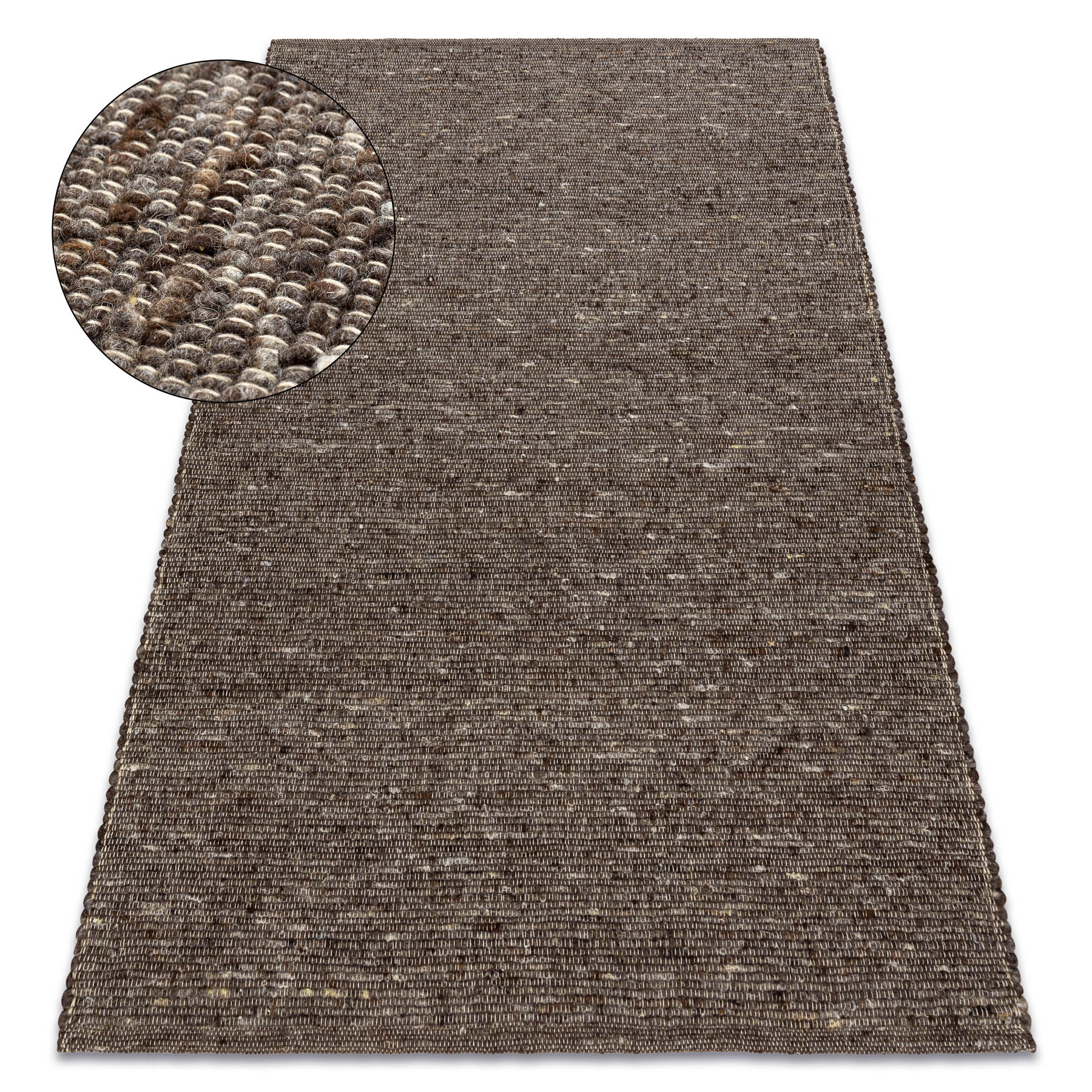 Dywan NEPAL 2100 tabac - wełniany, dwustronny, naturalny brązowy 160x220 cm