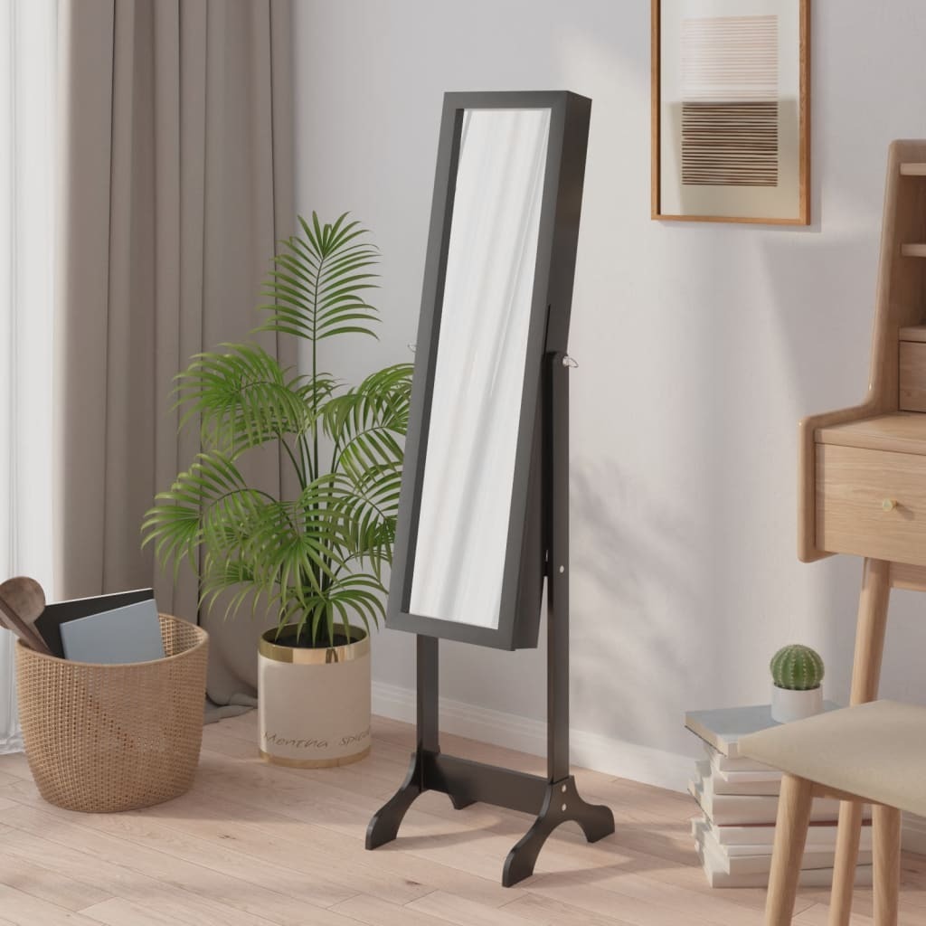 vidaXL Lustro stojące czarne 34x37x146 cm - Lustro wolnostojące - Lustro wolnostojące - Lustro - Lustro do makijażu
