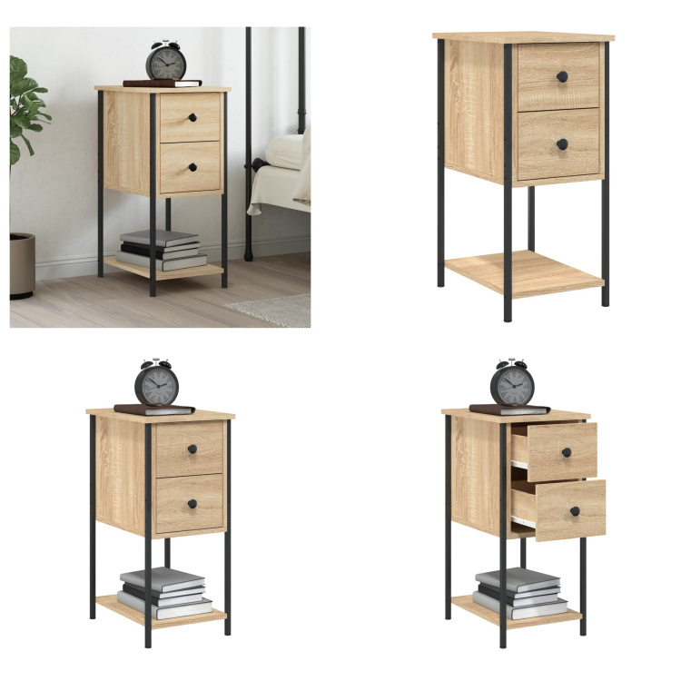 vidaXL Szafka nocna dąb sonoma 32x42x70 cm materiał drewnopochodny - Szafka nocna - Stoliki nocne - Szafka nocna - Garderoba