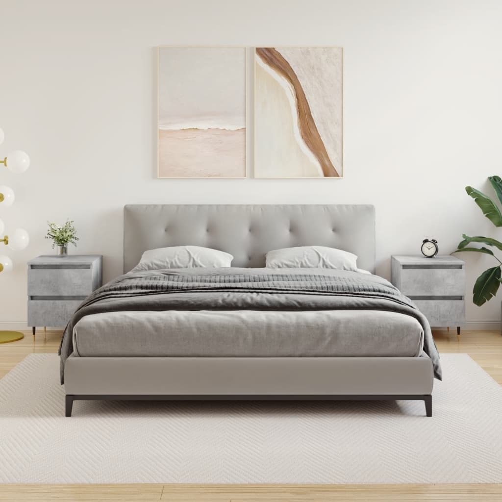 vidaXL Szafki nocne 2 szt. Beton szary 40x35x50 cm Materiał drewnopochodny - Szafka nocna - Szafka nocna - Szafka nocna - Szafka nocna