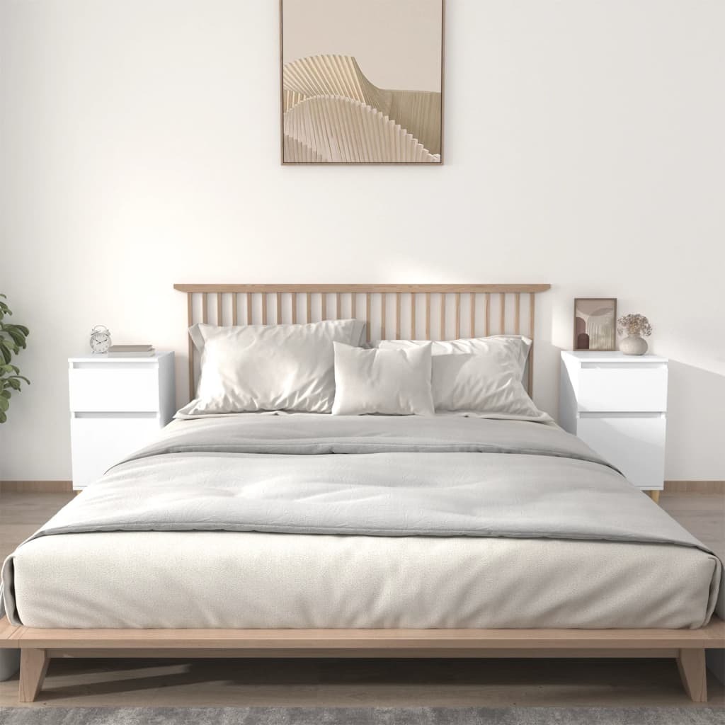vidaXL Szafki nocne 2 szt. Biały 40x35x70 cm - Stolik nocny - Szafki nocne - Szafa - Szafka nocna