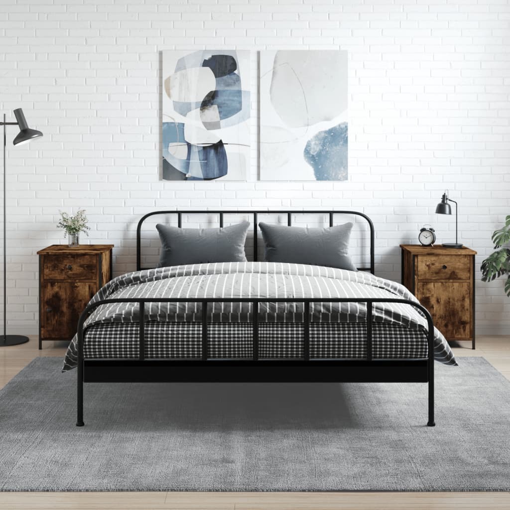 vidaXL Szafki nocne 2 szt. Dąb wędzony 40x42x60 cm materiał drewnopochodny - szafka nocna - szafa - szafka nocna - stolik nocny