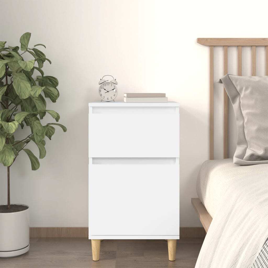 vidaXL Szafka nocna biała 40x35x70 cm - Szafka nocna - Stoliki nocne - Szafka - Szafka nocna