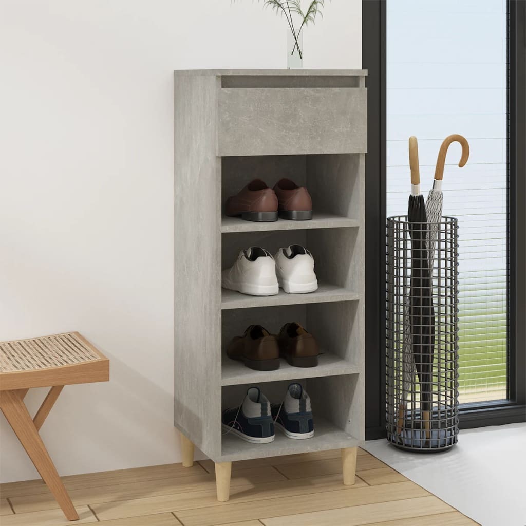 vidaXL Szafka na buty betonowa szara 40x36x105 cm materiał drewnopochodny - Szafka na buty - Szafki na buty - Stojak na buty - Półki na buty