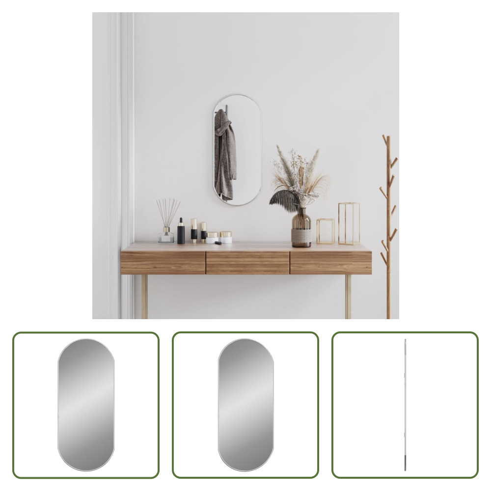 Lustro ścienne Living Store srebrne 70x30 cm owalne