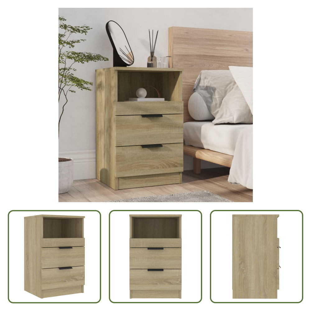 Szafka nocna The Living Store materiał drewnopochodny dąb Sonoma