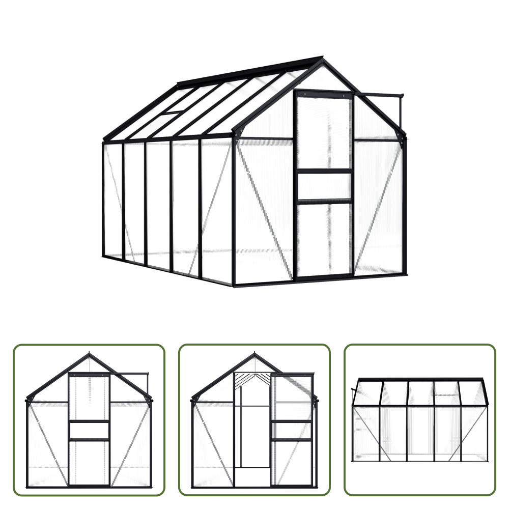 The Living Store Szklarnia Antracyt Aluminium 5,89 m²