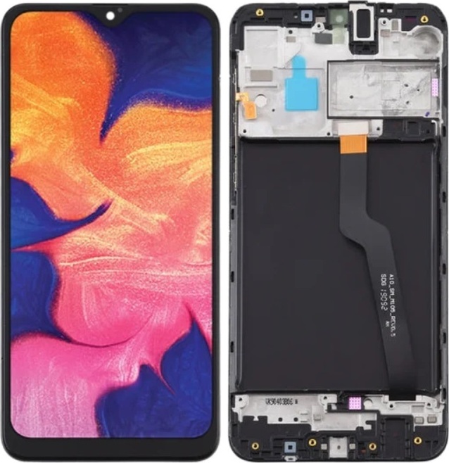 Oryginalny wyświetlacz LCD + ekran dotykowy Samsung SM-A105 Galaxy A10 (IPS) Ramka czarna