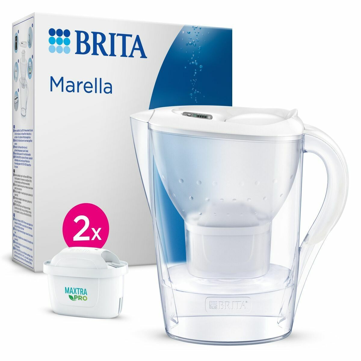 Dzbanek filtrujący marella biały 2 filtry maxtra pro 2.4l 1051130 brita