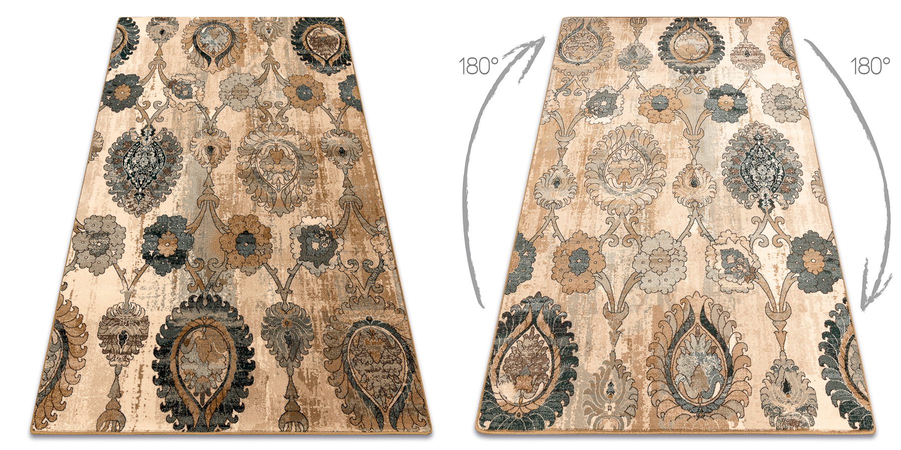 Dywan wełniany POLONIA Olivo Ornament kamel beż beżowy 300x400 cm