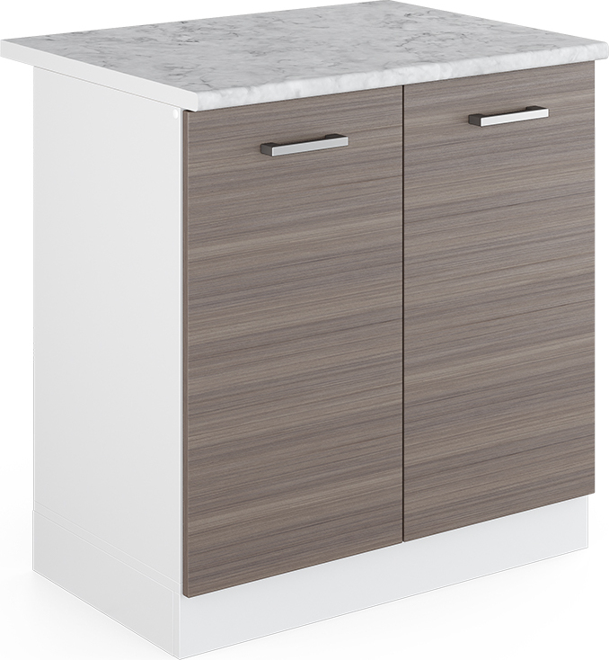 Vicco Podstawa pod zlewozmywak R-Line, 80 cm z drzwiami, z blatem roboczym, Szary/Biały
