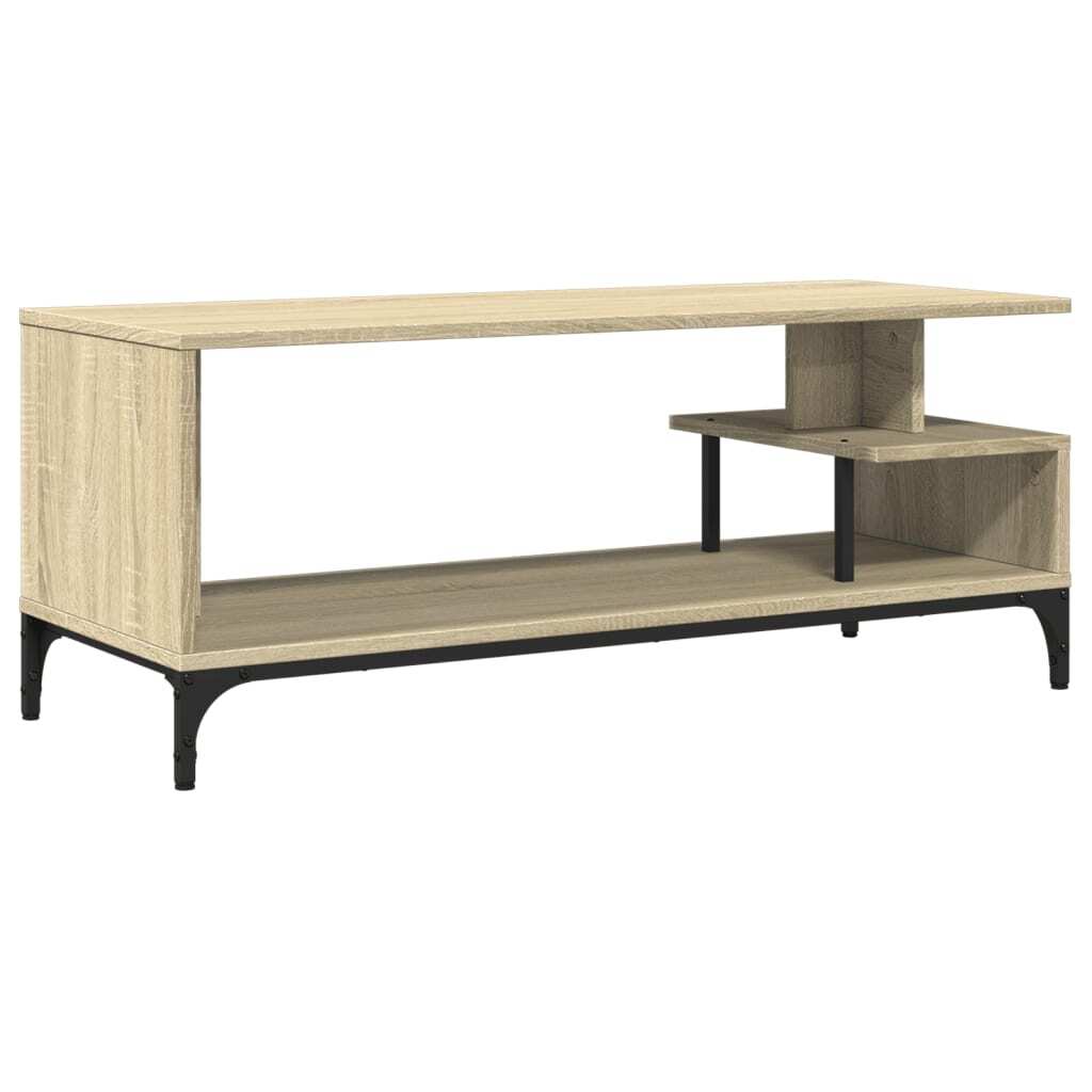 vidaXL Szafka pod TV dąb sonoma 102x40x41 cm materiał drewnopochodny i stal