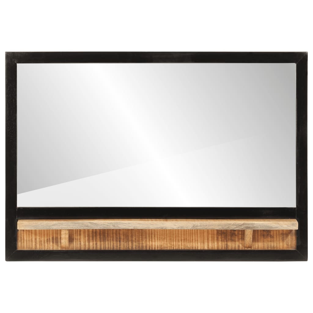 vidaXL Lustro z półką 80x8x55 cm szkło i lite drewno mango