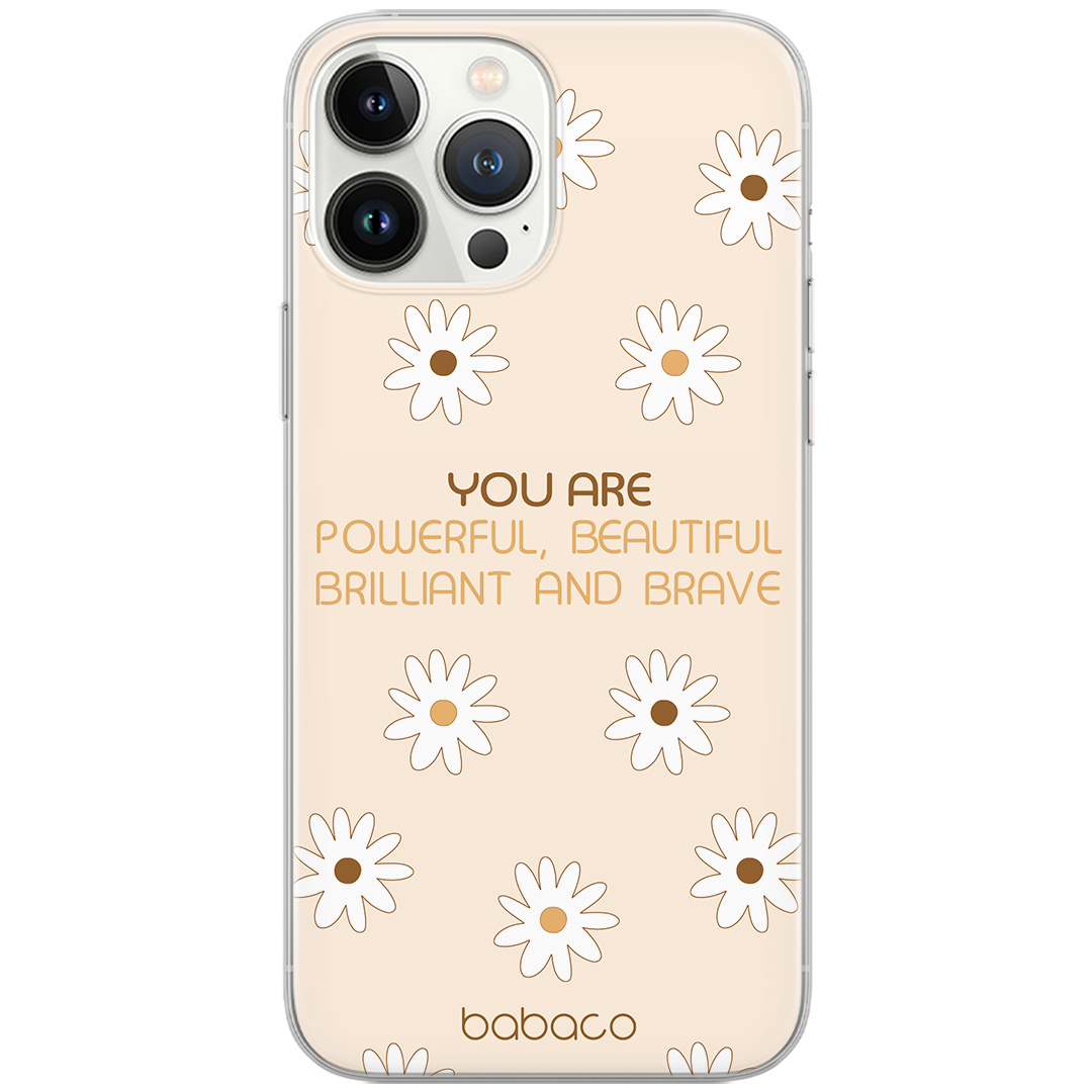 Etui do Samsung A14 4G/5G Positive vibes 003 Babaco Nadruk pełny Beżowy