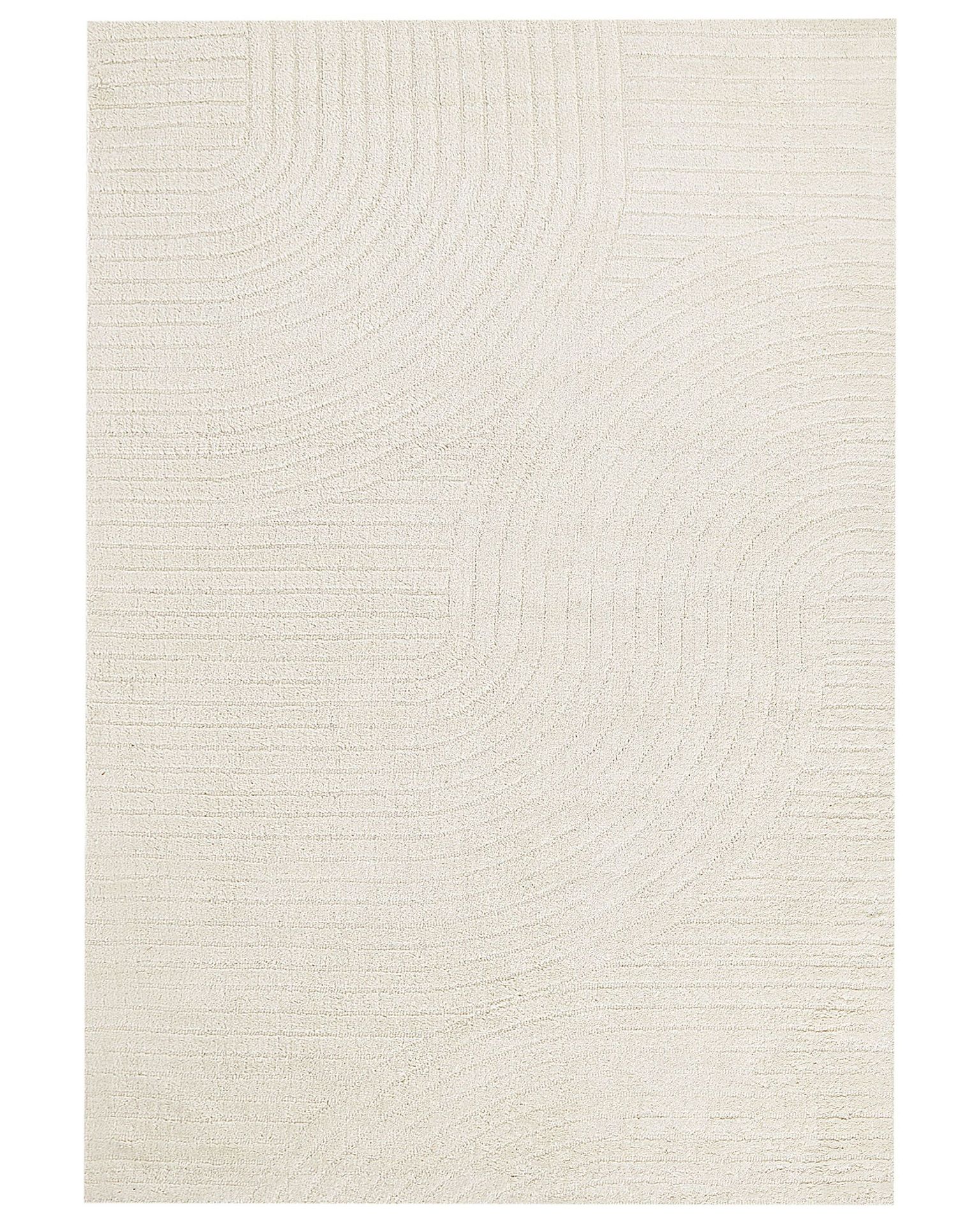BELIANI Dywan beżowy wełniany 160 x 230 cm abstrakcyjny żłobiony wzór nowoczesny minimalistyczny wygląd salon sypialnia
