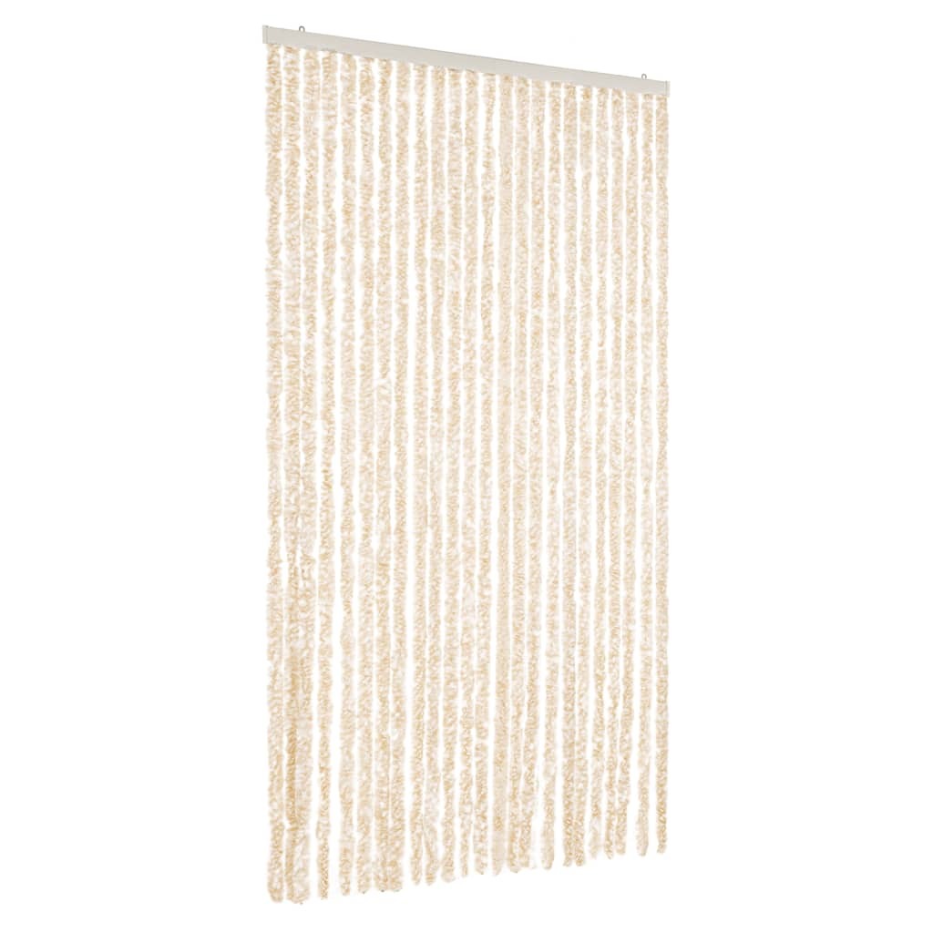 vidaXL Zasłona przeciwsłoneczna szenilowa beżowo-biała 100x230 cm