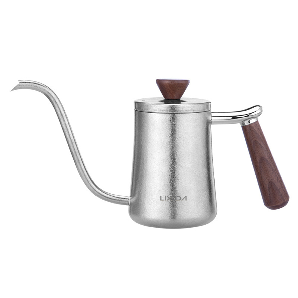 Czajnik do kawy Ti Pour Over, dzbanek do kawy na gęsiej szyi z drewnianą rączką do biwakowania na świeżym powietrzu