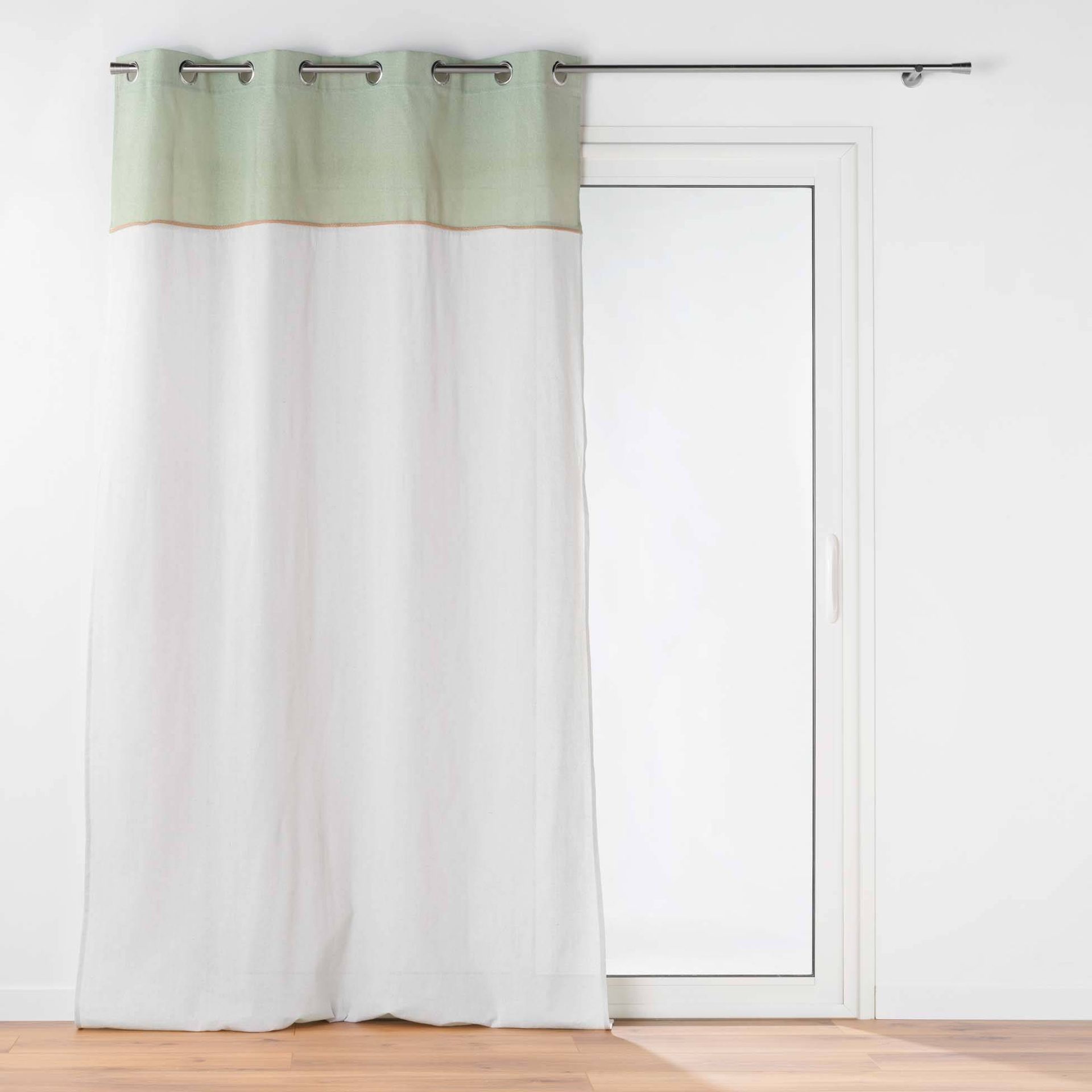 Zasłona na przelotkach z jutowym dekorem i frędzlami JANARA, 140 x 240 cm