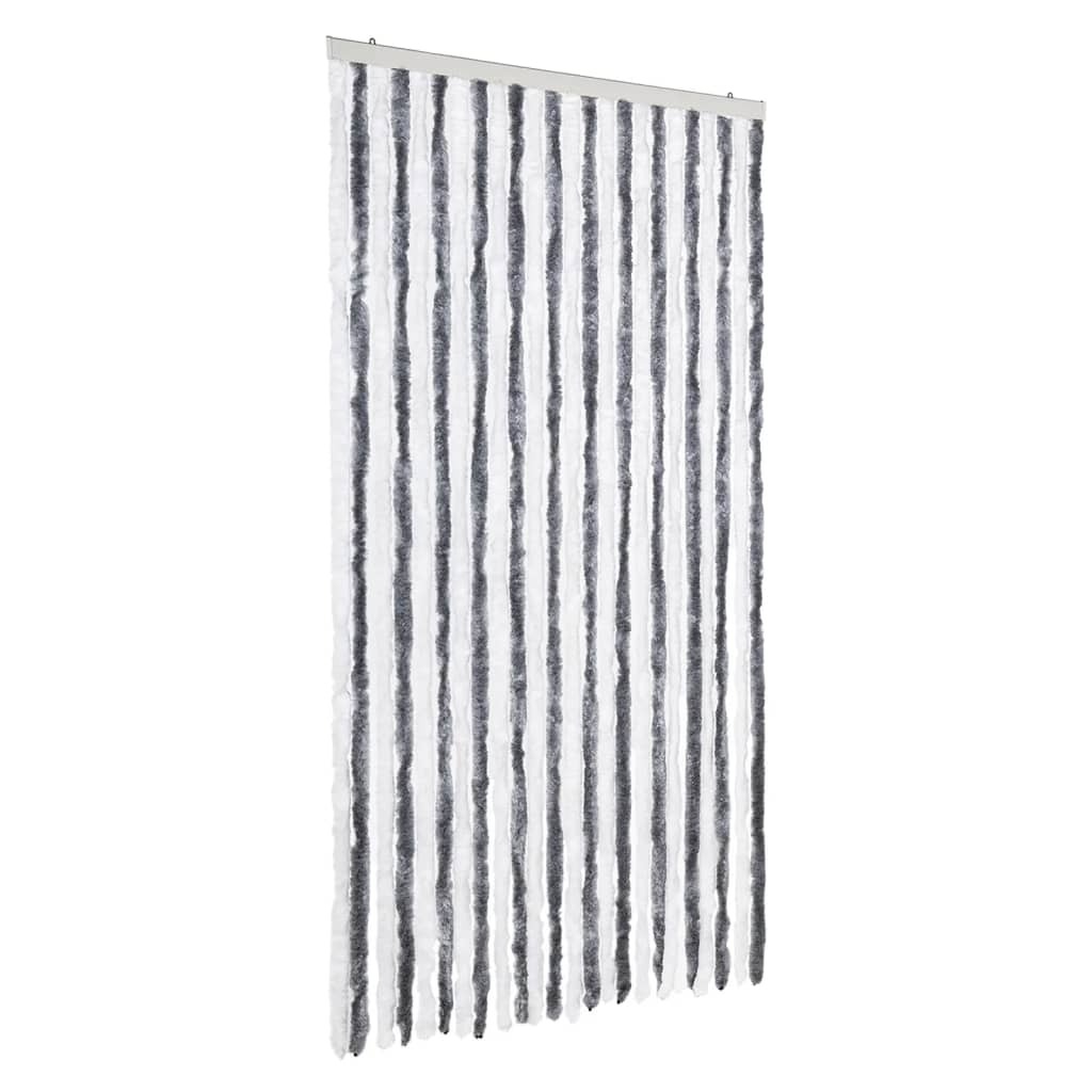 vidaXL Zasłona Fly szaro-biała 100x230 cm szenilowa