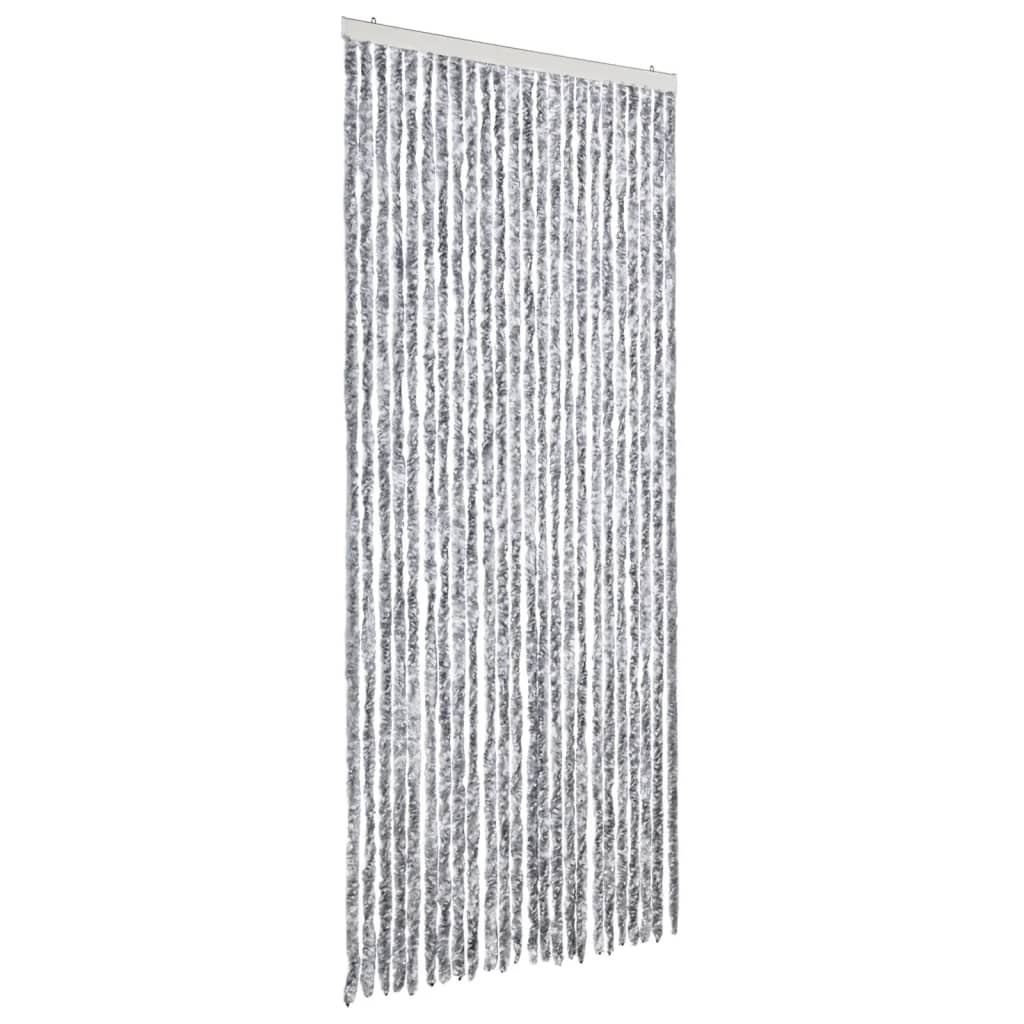 vidaXL Zasłona Fly biało-szara 100x200 cm szenilowa