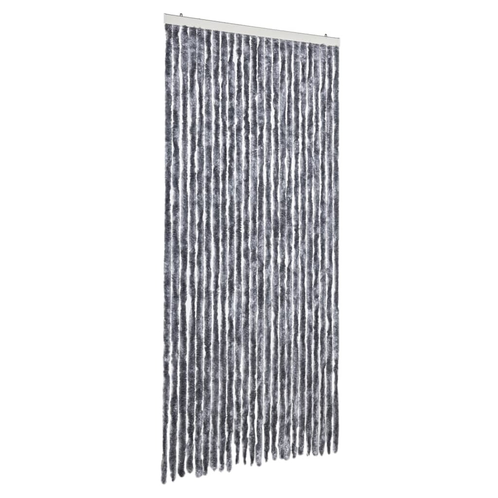 vidaXL Zasłona Fly srebrna 100x200 cm szenilowa