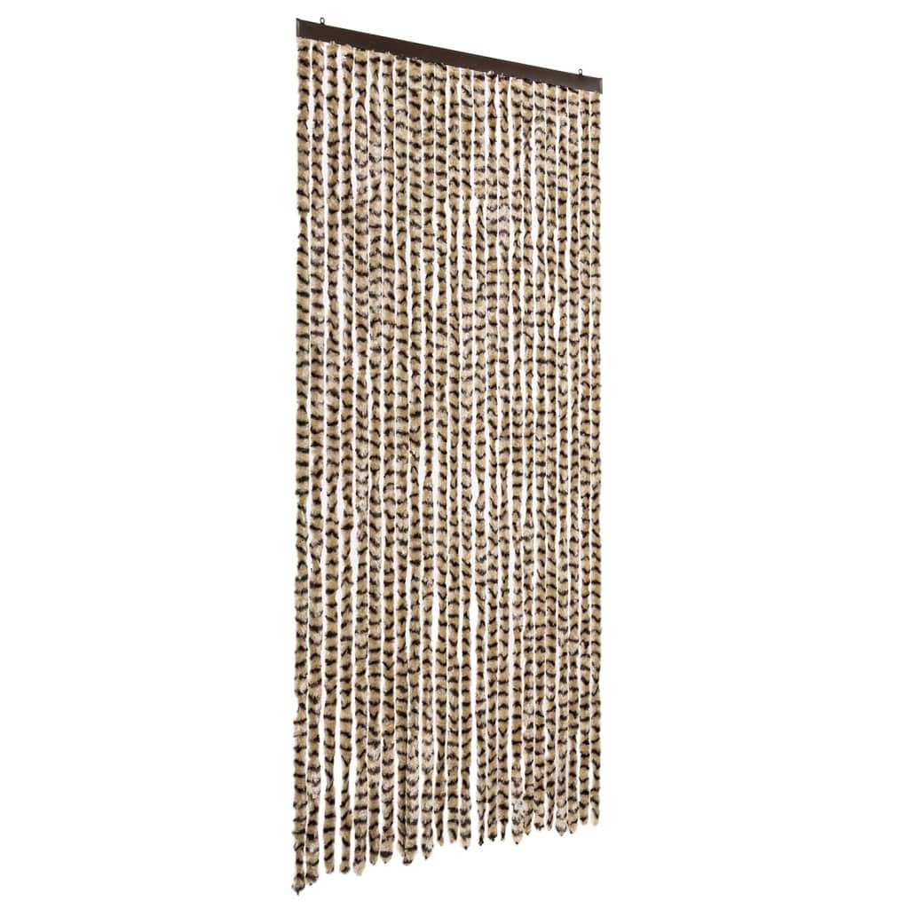 vidaXL Zasłona przeciwsłoneczna beżowo-brązowa 100x200 cm szenilowa