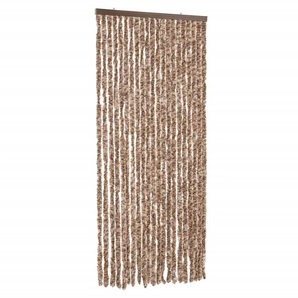 vidaXL Zasłona przeciwsłoneczna beżowo-ciemnobrązowa 90x220 cm szenilowa