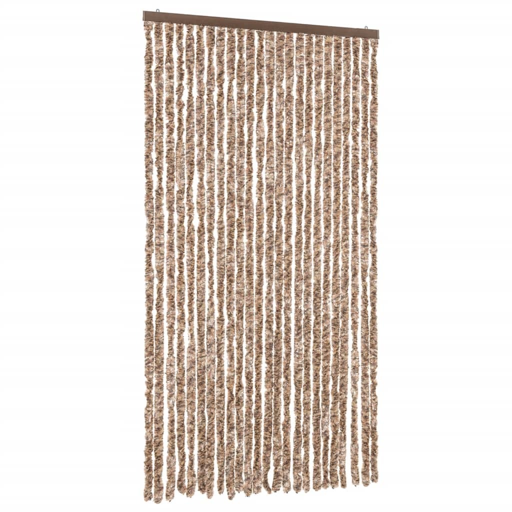 vidaXL Zasłona w kolorze beżowym i ciemnobrązowym 100x220 cm szenilowa