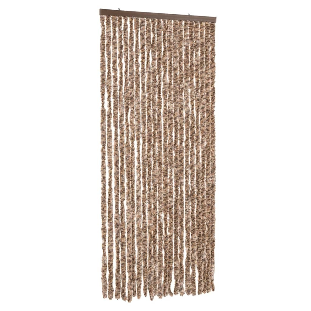vidaXL Zasłona Fly beżowo-ciemnobrązowa 90x200 cm szenilowa