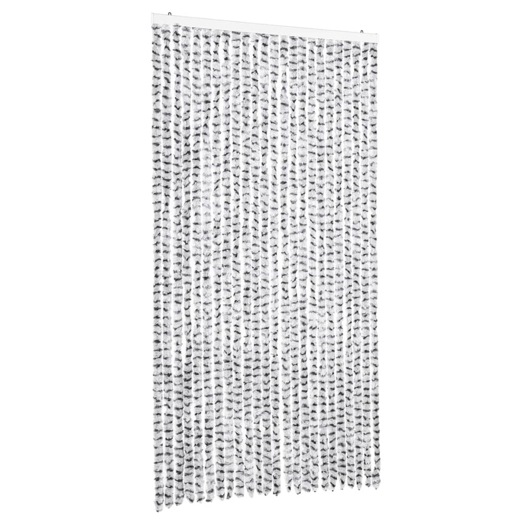 vidaXL Zasłona na muchę jasnoszara i ciemnoszara 100x230 cm szenilowa