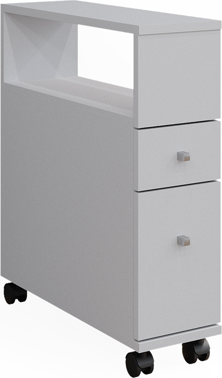 Vicco Szafka łazienkowa Fynn, 17.6 x 61.6 cm z 2 szufladami, Biały