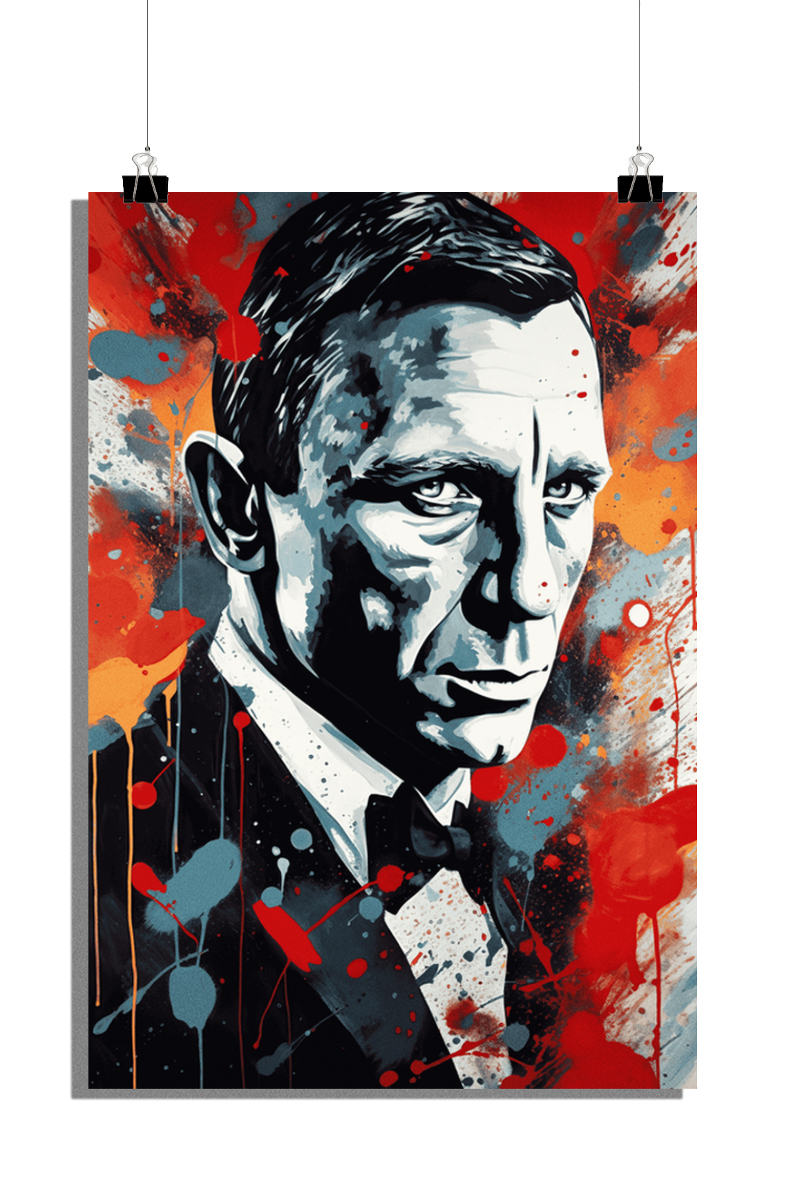Plakat James Bond - Plakat Daniel Craig - Daniel Craig jako tajny agent 007 - Plakat filmowy - 61x91cm - Idealny do oprawienia w ramkę