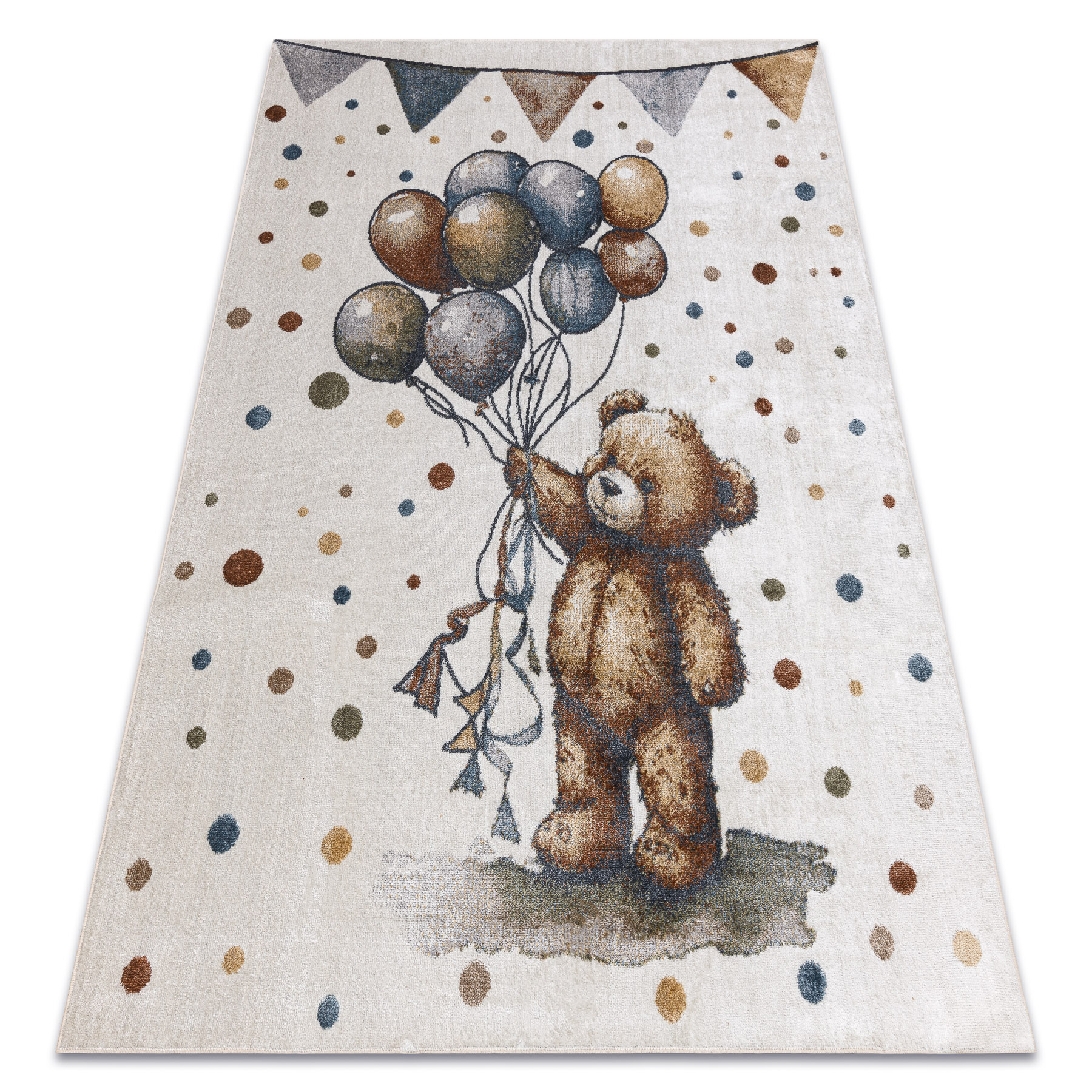 Dywan BONO 9614 Miś, balony kremowy / jasny szary wielokolorowy 240x330 cm