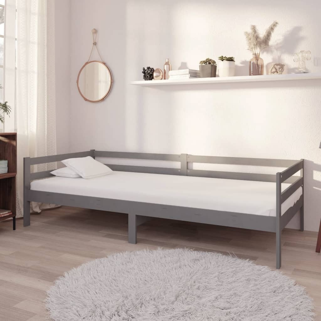 Łóżko dzienne szare sosna 90x200 cm