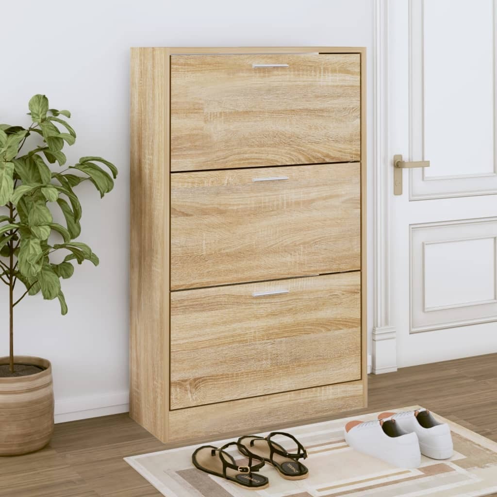 Szafka na buty dąb sonoma 63x24x103 cm Materiał drewnopochodny